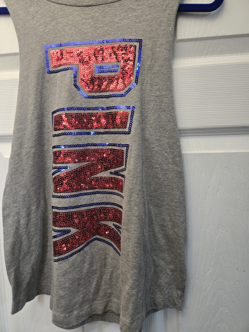 Victoria's Secret PINK Gray Patriotic Bling Tank Top